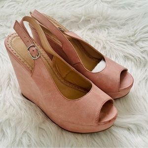 Herstyle women’s wedge heels in pink pastel size 7